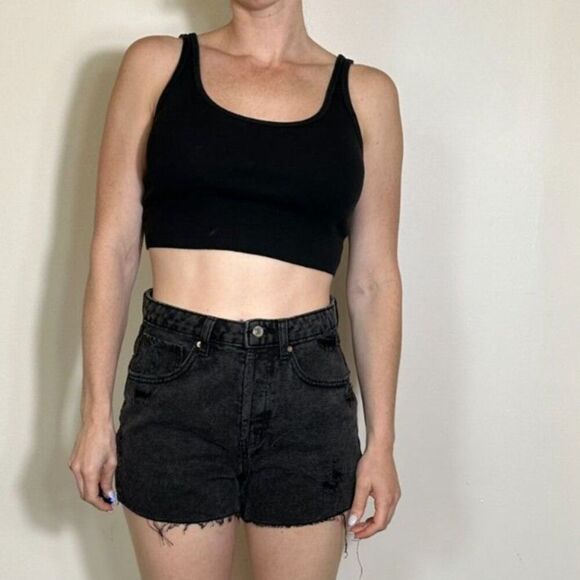 wild fable Pants - Wild Fable Super High Rise Cut Off Shorts Black Denim Size 4